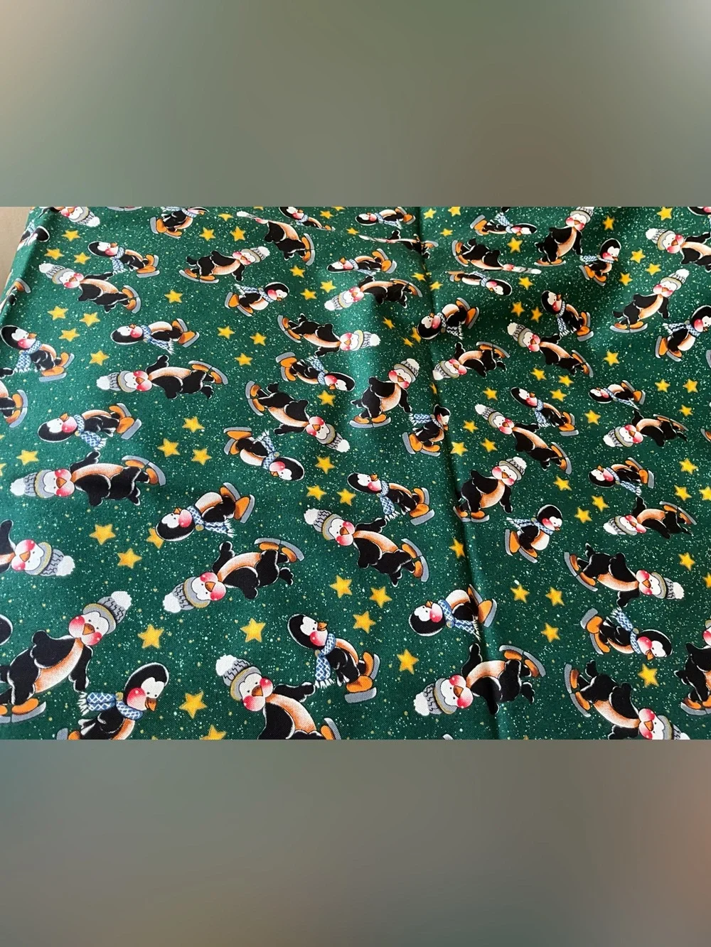 Holiday Theme Fabric Quilting Sewing Polar Pals Northcott Penguin Skates 2yrds